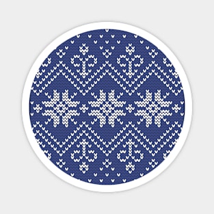 Knitting Xmas Blue Flake Magnet